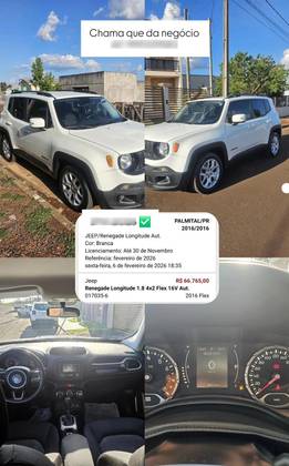 JEEP RENEGADE 1.8 16V FLEX LONGITUDE 4P AUTOMÁTICO JEEP RENEGADE 1.8 16V FLEX LONGITUDE 4P AUTOMÁTICO